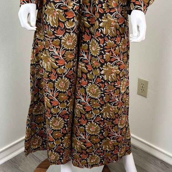 Mille Women Size M Eva Sunset Floral Puff Sleeve Wide Leg Cotton NEW Jumpsuit - Picture 5 of 15